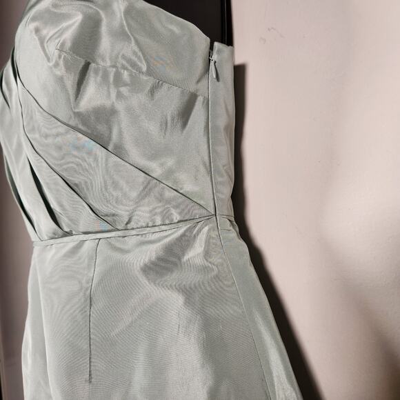 J. CREW Lucienne Bridesmaid Dress Gown Womens 6 Dusty Shale Green One Shoulder - Picture 8 of 11